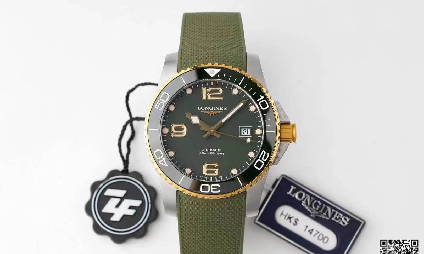 Longines Concas L3.781.3.06.9 ZF Factory 1:1 Best Edition Replica Watch Green Strap